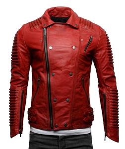 Chaqueta de cuero genuino para hombre, estilo casual de motociclista, acolchada, retro, de moda, para motociclistas, al por mayor - Product Image 3