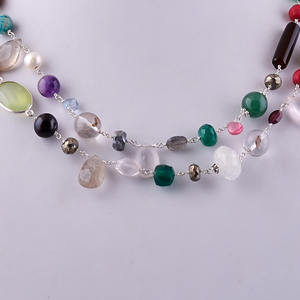 Collar de piedras preciosas mixtas de diseño clásico de Plata de Ley 925, regalo de joyería de lujo para mujeres para bodas - Product Image 3