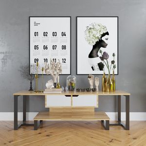 SFKTV007-ดีไซน์มินิมอลลิสต์ เค ทีวี โครงเหล็กไม้และยาง 140x40x45 ซม. - Product Image 1