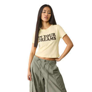 Nueva Llegada 2026, Camisetas Cortas para Mujer, de Secado Rápido, Cuello Redondo, Manga Corta, Color Sólido, Transpirables - Product Image 1