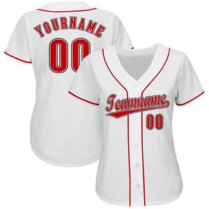 Camiseta de béisbol blanca roja-negra personalizada - Product Image 3