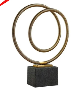 Sculpture en métal de concepteur créatif fini doré de haute qualité pour le bureau à domicile - Product Image 5