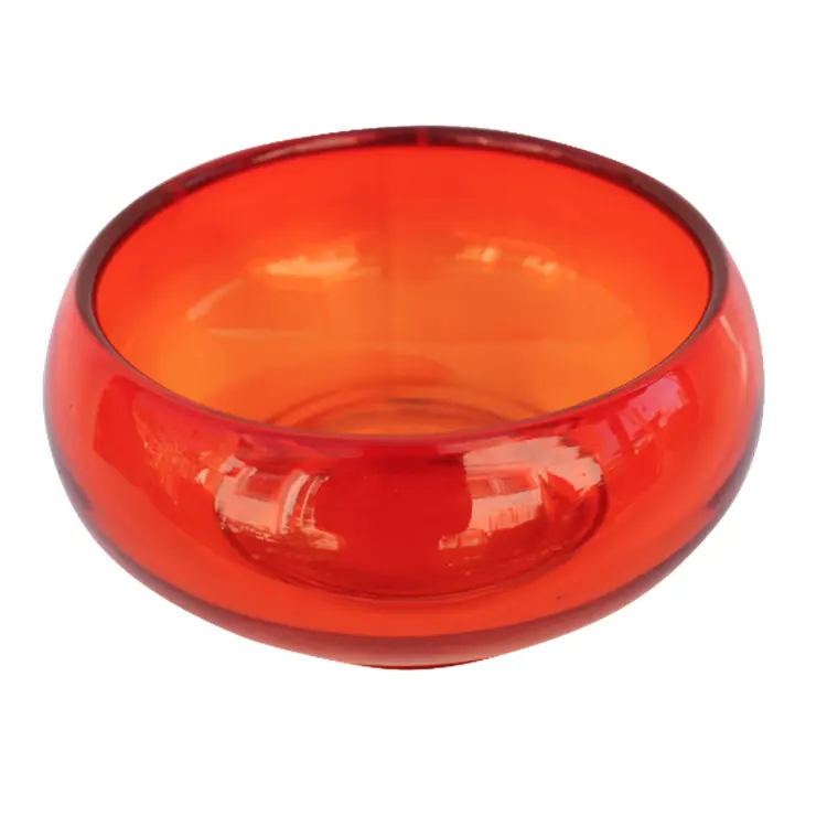 Penjualan Super mangkuk kaca dekoratif 2023 dengan mangkuk kaca peralatan dapur berwarna oranye untuk dekorasi penggunaan oleh eksportir