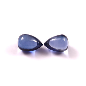 Zafiro Azul Cultivado en Laboratorio, 6x9mm, Forma de Lágrima, Cabujón Liso Calibrado, Gema Suelta, Certificado por Terceros, KKS EXPORTS Rajasthan - Product Image 3