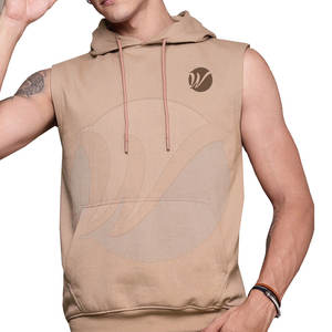 Sudaderas con capucha de gimnasio sin mangas para hombres más vendidos Nuevo estilo de algodón mezclado con MOQ bajo para el ejercicio de primavera - Product Image 1
