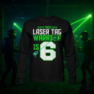 Camiseta de Manga Larga para Fiesta de Cumpleaños con Diseño de Guerrero de Laser Tag, Ideal para Eventos Promocionales - Product Image 3