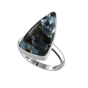 Anillo de Plata de Ley 925 con acabado alto, ajuste de bisel, mezcla de piedras preciosas de Pietersite, formas, fiesta de boda clásica, moda de moda - Product Image 3