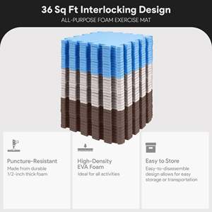 Tappetino Puzzle in Schiuma Spessa 36 Pezzi BalanceFrom Fitness per Esercizi e Giochi Sportivi - Product Image 2