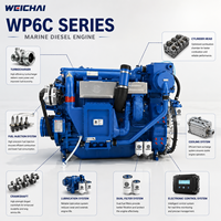 Moteur diesel marin SCDC Weichai WP6C250-25, 168 kW, 2425 tr/min, 4 temps, refroidi par eau, moteur de bateau à couple élevé pour les navires de pêche