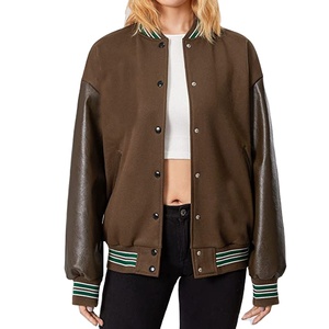 Chaqueta universitaria de manga larga para mujer de estilo callejero/chaqueta universitaria multifuncional de precio razonable para mujer - Product Image 4