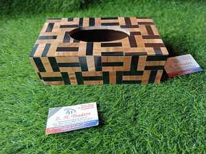 Boîte à mouchoirs classique rectangulaire en bois avec incrustation de nacre, artisanale, écologique, imperméable, pièce décorative pour table - Product Image 5