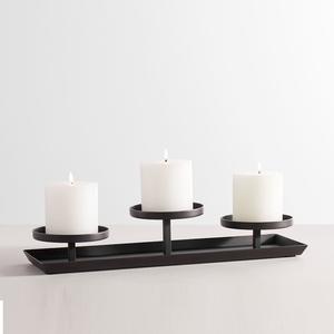 Bougeoir pilier moderne de luxe en métal doré hexagone fait à la main décoration intérieure élégante styliste foudre design mariage noël - Product Image 3