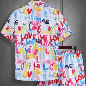 Ensemble d'été jumeau léger pour hommes tenue décontractée deux pièces | Ensemble de style de rue personnalisable en polyester 100% respirant et élégant - Product Image 2