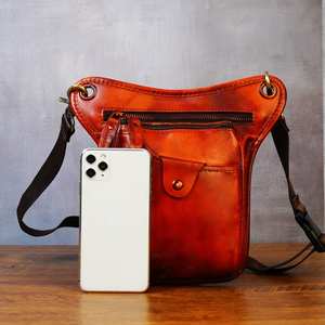 Men's <b>Vintage</b> Waterproof Leather Messenger Crossbody Business Waist Bag LWB-0185 for Mobile <b>Phone</b> - Product Image 5