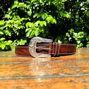 Premium Classic Western Floral Carved Genuine <b>Leather</b> <b>Belt</b> for Men Women Hand Distressed <b>Tooling</b> Party Wear Design - Product Image 6