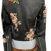 Veste de moto matelassée pour femmes sur mesure respirante et coupe-vent avec cuir embelli solide noir taille 5XL