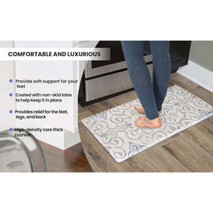 Tappeto Antifatica per Cucina 20x39, Motivo Rustico a Medaglione in Rilievo, Lavabile, in Schiuma, Nylon e Gomma - Product Image 4