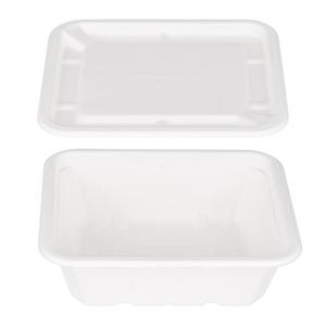 Vajilla Rectangular de caña de azúcar pulida clásica con tapa, fiambrera sostenible para fiestas, modelo 9003/9004 - Product Image 1