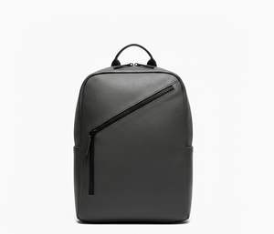 Slim Profile <b>Mens</b> Genuine <b>Leather</b> <b>Backpack</b> Lightweight Casual and Work Daypack - Product Image 1