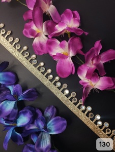 Vente en gros de lacets brodés de créateur sur mesure bordure florale dentelle de luxe pour les boutiques de créateurs de mode et les magasins d'artisanat - Product Image 5