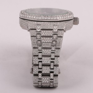 Reloj de acero inoxidable para hombre, Colección Hip Hop, Moissanite helado brillante, corte brillante, ventana de diamante, 41mm, negocios - Product Image 5