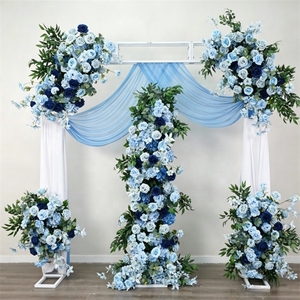 DKB Simulation Flower Row Road Lead Flower <strong>Background</strong> Stage Floral Arrangement Layout Wedding Silver Scene Set Floral - Product Image 3