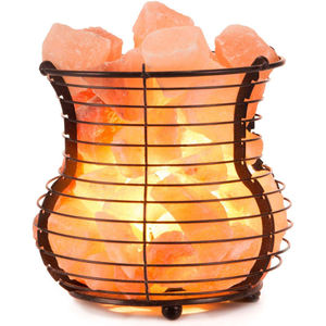 Sel de roche de l'himalaya artisanat panier en fer forgé lampe Air organique brillant morceaux naturel décoration de la maison bol artisanat naturel - Product Image 6