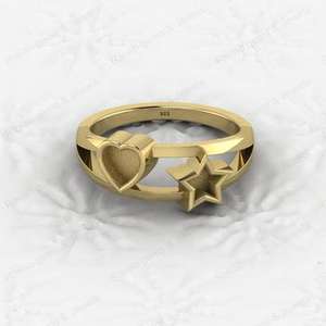 มาใหม่925สเตอร์ลิงเงิน5มม. แหวนค็อกเทลตั้งค่าว่างเปล่ารูปดาวหัวใจกึ่งเปล่าเครื่องประดับชั้นดีคุณภาพสูงการค้นหาของที่ระลึก - Product Image 3