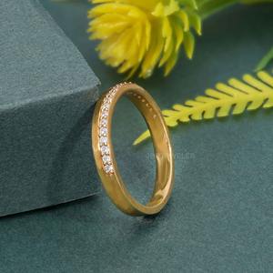 Anillo de boda de oro sólido de 14K con diamante cultivado en laboratorio certificado IGI más vendido, joyería de lujo de gama alta de moda fina para mujer - Product Image 1