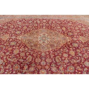 Alfombra turca vintage extragrande de 11.2x16.7 pies (341x510 cm), alfombra con motivos de plantas y árboles rojos - Product Image 5