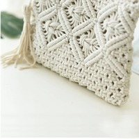 Pochette de maquillage réutilisable double face en coton et polyester écologique beige, accessoire de mode en gros, trousse de toilette de voyage à fermeture éclair
