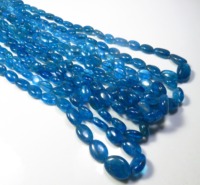 Apatite bleue néon naturelle, pierres précieuses en vrac, 6-13 mm, perles ovales lisses et polies, brin de 18 pouces, pierres précieuses de haute qualité, bijoux Valley