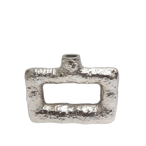 Florero moderno de aluminio decorativo para el hogar, maceta de color plata antigua de níquel para centro de mesa - Product Image 3