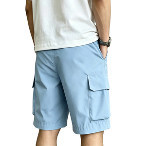 Mens <b>Lightweight</b> Woven <b>Cargo</b> Bermuda <b>Shorts</b> Elastic Drawstring Waist Multiple Pocket Casual Outdoor Summer Knee Breathable - Product Image 2