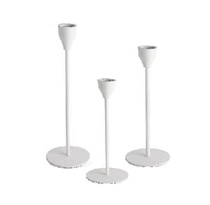 Candelabros cónicos sencillos de lujo personalizados soportes de vela de pilar de Metal negro mate para adornos de boda y Navidad - Product Image 3