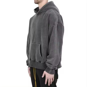 Sudadera con capucha para hombre con logotipo personalizado, ropa informal de peso pesado de 450g/m², Sudadera con capucha extragrande con hombros caídos - Product Image 3