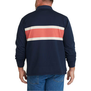 T-shirt de streetwear surdimensionné à rayures sur la poitrine, style vintage, pour homme, logo personnalisé, t-shirt à manches longues de haute qualité, maillot de golf OEM - Product Image 3