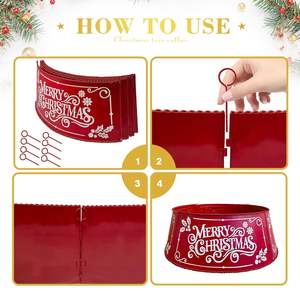 metal <b>tree</b> collar for <b>Christmas</b> <b>tree</b> farmhouse <b>modern</b> rustic design base skirt cover decorative adjustable holiday decor - Product Image 4