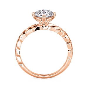 แหวนหมั้นเพชรเม็ดเดี่ยวทรงกลมสีโรสโกลด์แบบถักลาย Jeulia - Product Image 4