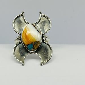 Anillo turquesa de cobre Dahlia, anillo de plata 925, anillo hecho a mano, anillo de aniversario, anillo de piedra natal, anillo de piedras preciosas, anillo de plata - Product Image 1