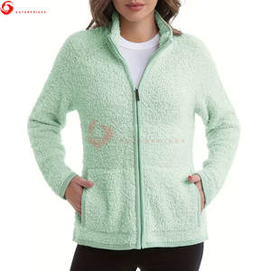 Chaqueta de Forro Polar Ecológica de Lana 100% Tejida con Logotipo Personalizado para Mujer, Ropa de Invierno, Más Vendida - Product Image 1
