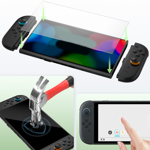 Kit de accesorios de protección para Nintendo <span class=keywords><strong>Switch</strong></span> 2 Caja de almacenamiento Estuche <span class=keywords><strong>protector</strong></span> Tapa de <span class=keywords><strong>joystick</strong></span> de vidrio templado Conjunto completo <span class=keywords><strong>Protector</strong></span> - Product Image 6