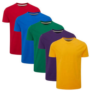 Col en O 100% coton T-Shirt à manches courtes Impression numérique de haute qualité Logo personnalisé quantité minimale de commande bas Hommes Femmes Vente en gros Solide - Product Image 4