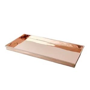 Bandeja de Servicio Premium para Restaurante o Hogar, Decorativa para Bodas y Fiestas, Diseño Moderno de Cobre, Bandejas Metálicas a Precio de Mayoreo - Product Image 3