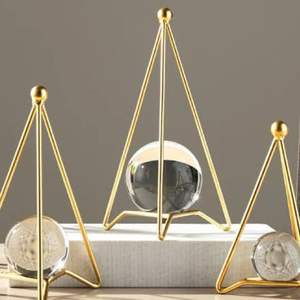 Accessoires de table modernes pour le salon artisanat en métal bibelots bureau boule de verre en cristal de luxe chambre à coucher - Product Image 4