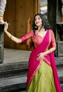 Nouvel arrivage de vêtements modernes Kanchipuram Zari Lehenga Choli & Dupatta avec tissage Travail Indien Exportateur et Fournisseur - Product Image 3