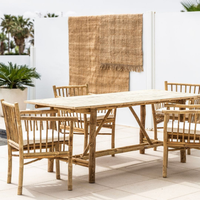 Chaise pliante en bambou de couleur naturelle, moderne et traditionnelle, pour jardin, patio, cuisine et salle à manger (GT 713)