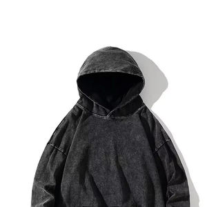 เสื้อฮู้ดผ้าฝ้ายพิมพ์ลายแบบสวมหัวมีฮู้ดพิมพ์ลายพัฟสูงโอเวอร์ไซส์ผ้าฝ้ายโอเวอร์ไซส์ที่กำหนดเองได้หรูหรา - Product Image 3