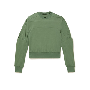 Mosaic Impex High Quality Cotton Fleece Sweatshirt 2025 Plain round Neck <b>Long</b> <b>Sleeve</b> Crop <b>Top</b> Front Logo for Women for Winter - Product Image 2