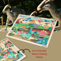 Puzzle animal dinosaure en MDF multicolore pour enfants Puzzle éducatif interactif pour tout-petits et enfants